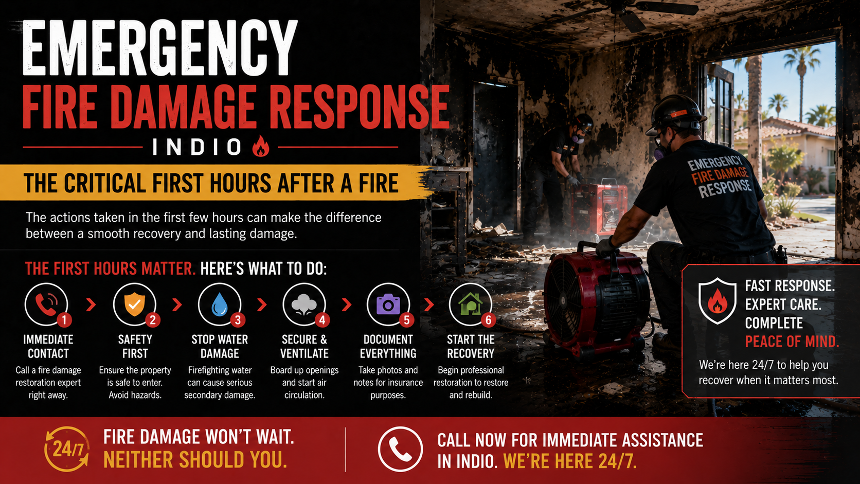 Emergency Fire Damage Response Indio The Critical First Hours After a Fire